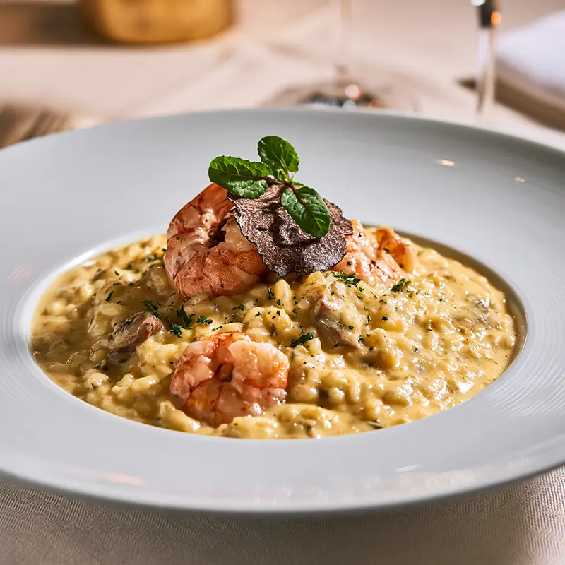 Risotto ai Gamberi e Tartufo — risotto du menu de Ray’s San Francisco à Tanger