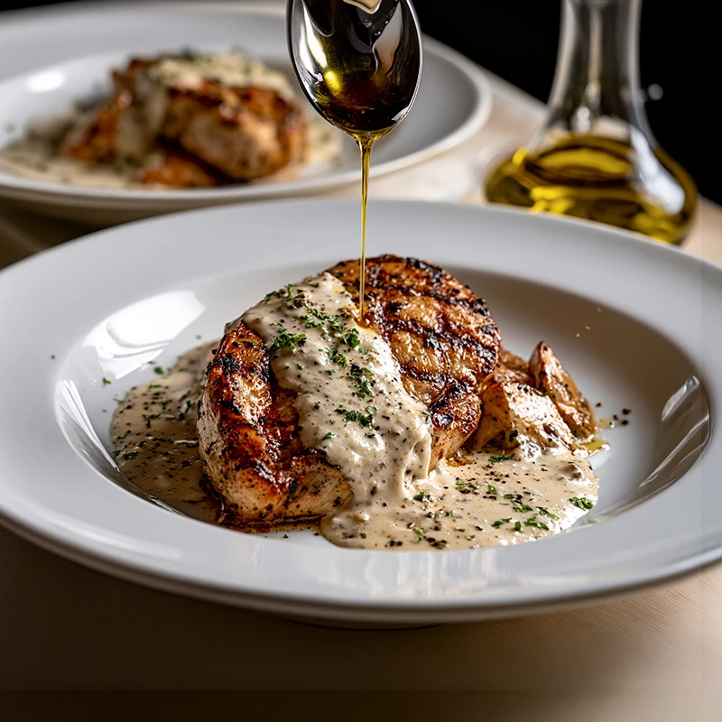 Suprême de Poulet à l’Huile de Truffe — viande du menu de Ray’s San Francisco à Tanger