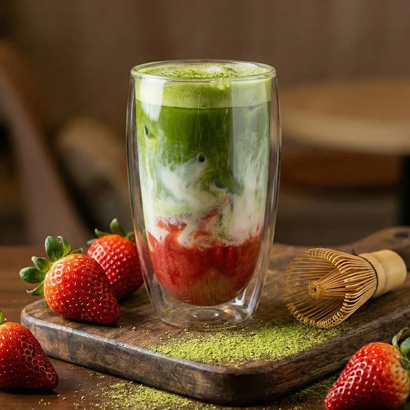 Iced Strawberry Matcha a la fraise chez Ray's